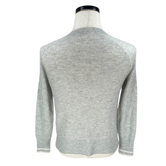 The White Label Company Heart Sweater Women's XS Heather Gray 100% Cashmere Knit - Picture 2 of 11